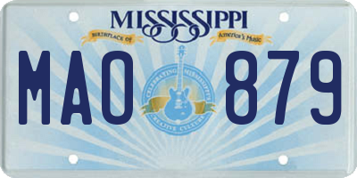 MS license plate MAO879