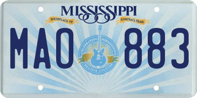 MS license plate MAO883