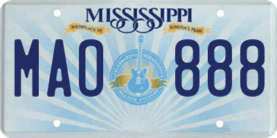MS license plate MAO888