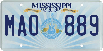 MS license plate MAO889