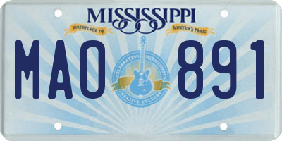 MS license plate MAO891