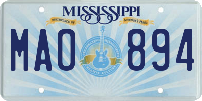 MS license plate MAO894