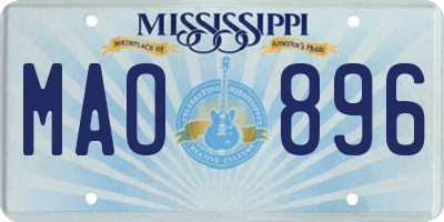 MS license plate MAO896