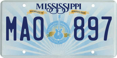 MS license plate MAO897