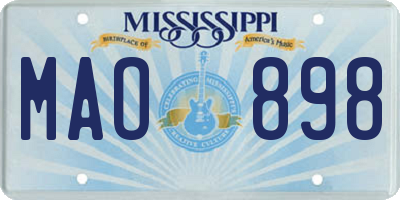 MS license plate MAO898
