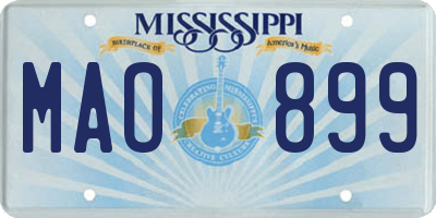 MS license plate MAO899