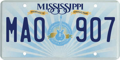 MS license plate MAO907