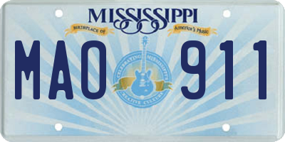 MS license plate MAO911