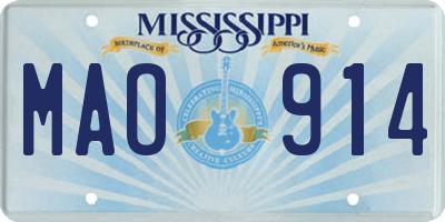 MS license plate MAO914