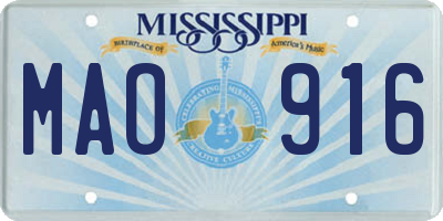 MS license plate MAO916