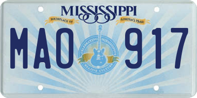 MS license plate MAO917