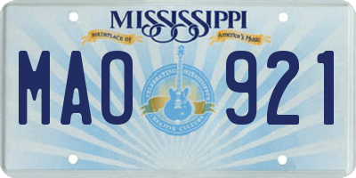 MS license plate MAO921