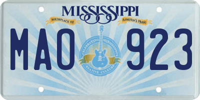 MS license plate MAO923