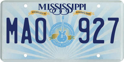 MS license plate MAO927