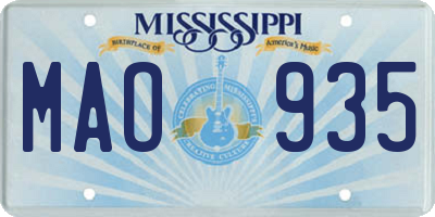 MS license plate MAO935