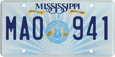 MS license plate MAO941