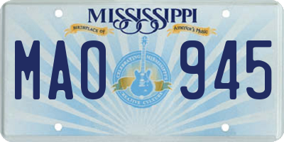 MS license plate MAO945