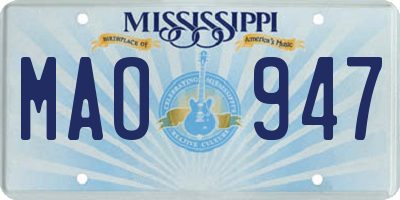 MS license plate MAO947
