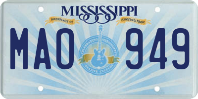 MS license plate MAO949