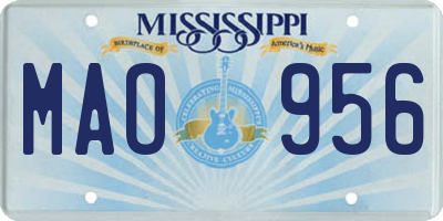 MS license plate MAO956