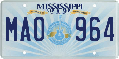 MS license plate MAO964