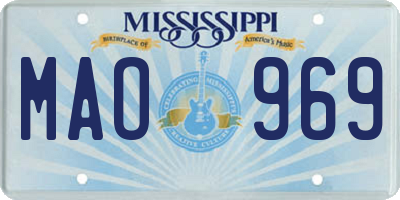 MS license plate MAO969