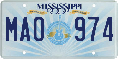 MS license plate MAO974
