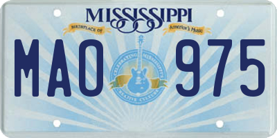 MS license plate MAO975