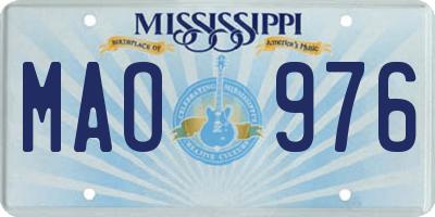 MS license plate MAO976