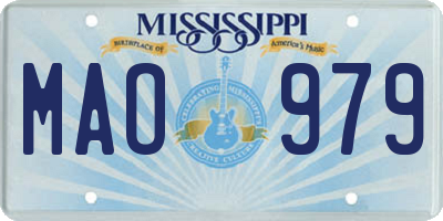 MS license plate MAO979