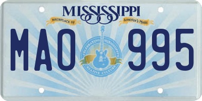 MS license plate MAO995