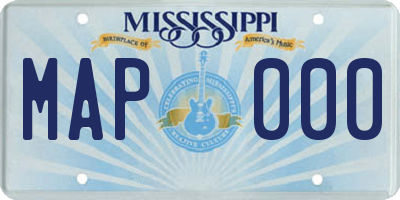 MS license plate MAP000