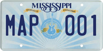 MS license plate MAP001