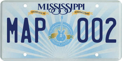 MS license plate MAP002