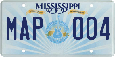 MS license plate MAP004