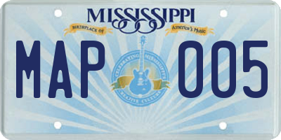 MS license plate MAP005