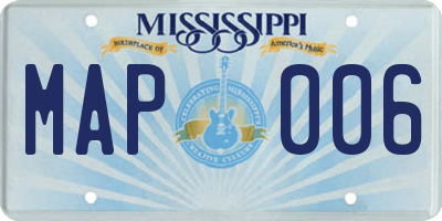 MS license plate MAP006