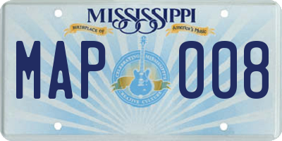MS license plate MAP008
