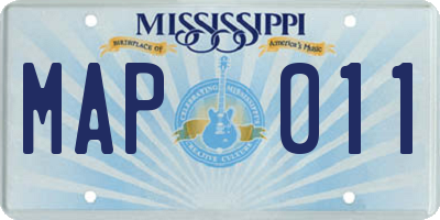 MS license plate MAP011