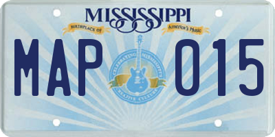 MS license plate MAP015