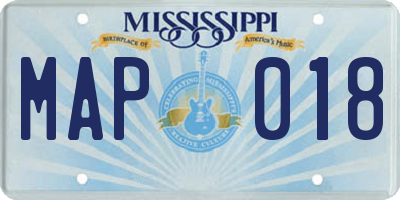 MS license plate MAP018