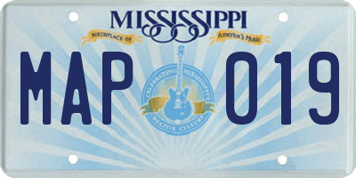 MS license plate MAP019
