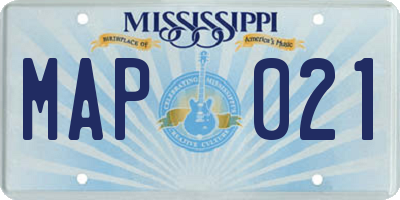 MS license plate MAP021