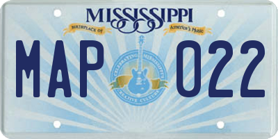 MS license plate MAP022
