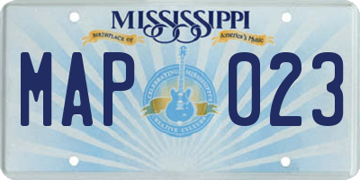 MS license plate MAP023
