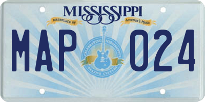 MS license plate MAP024