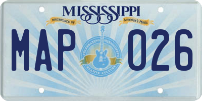 MS license plate MAP026