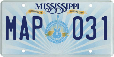 MS license plate MAP031