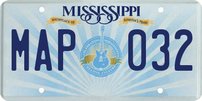 MS license plate MAP032