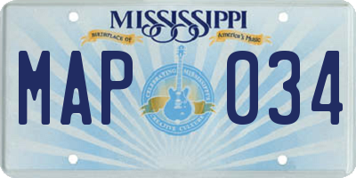 MS license plate MAP034